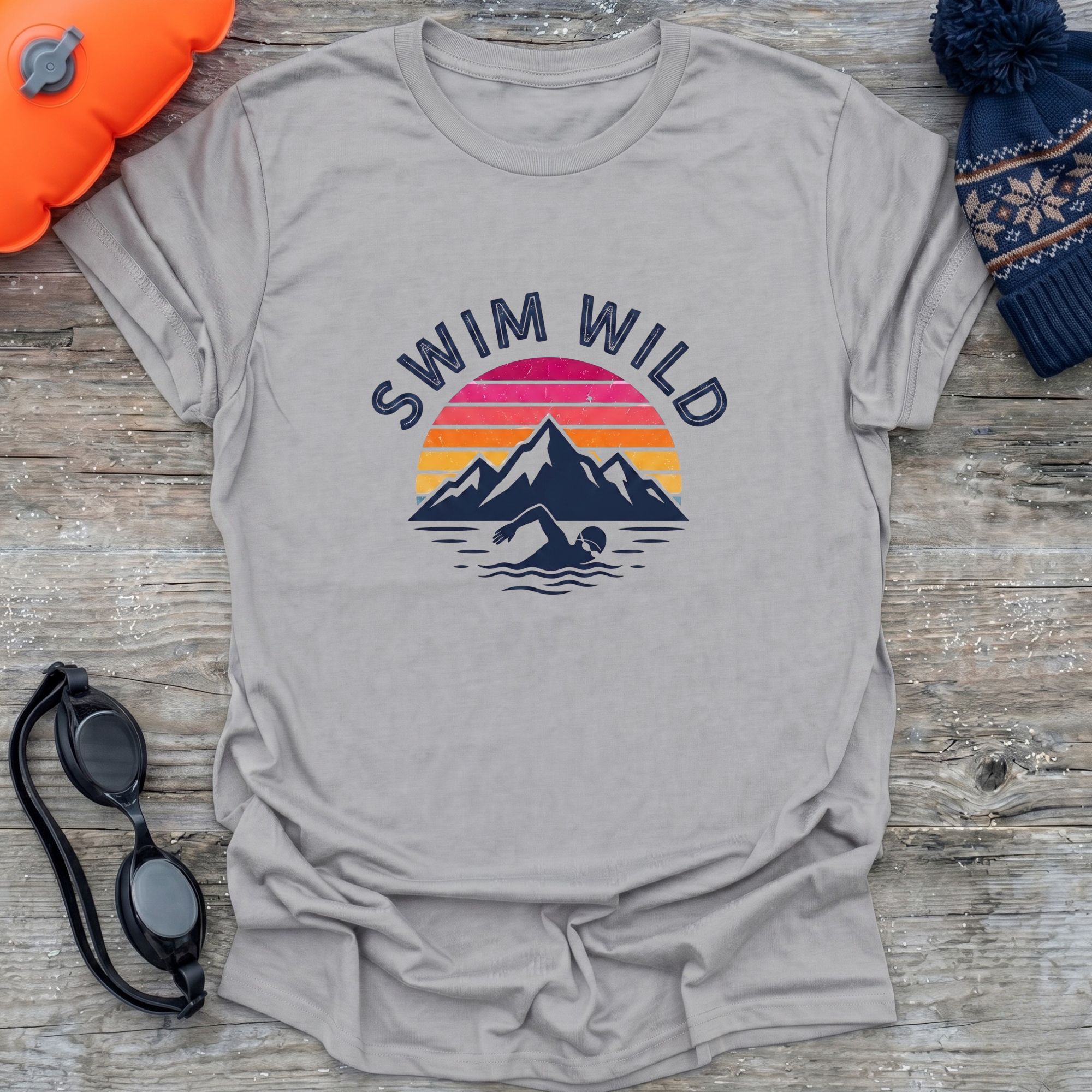 Mountain Sunset Swimmer T-Shirt