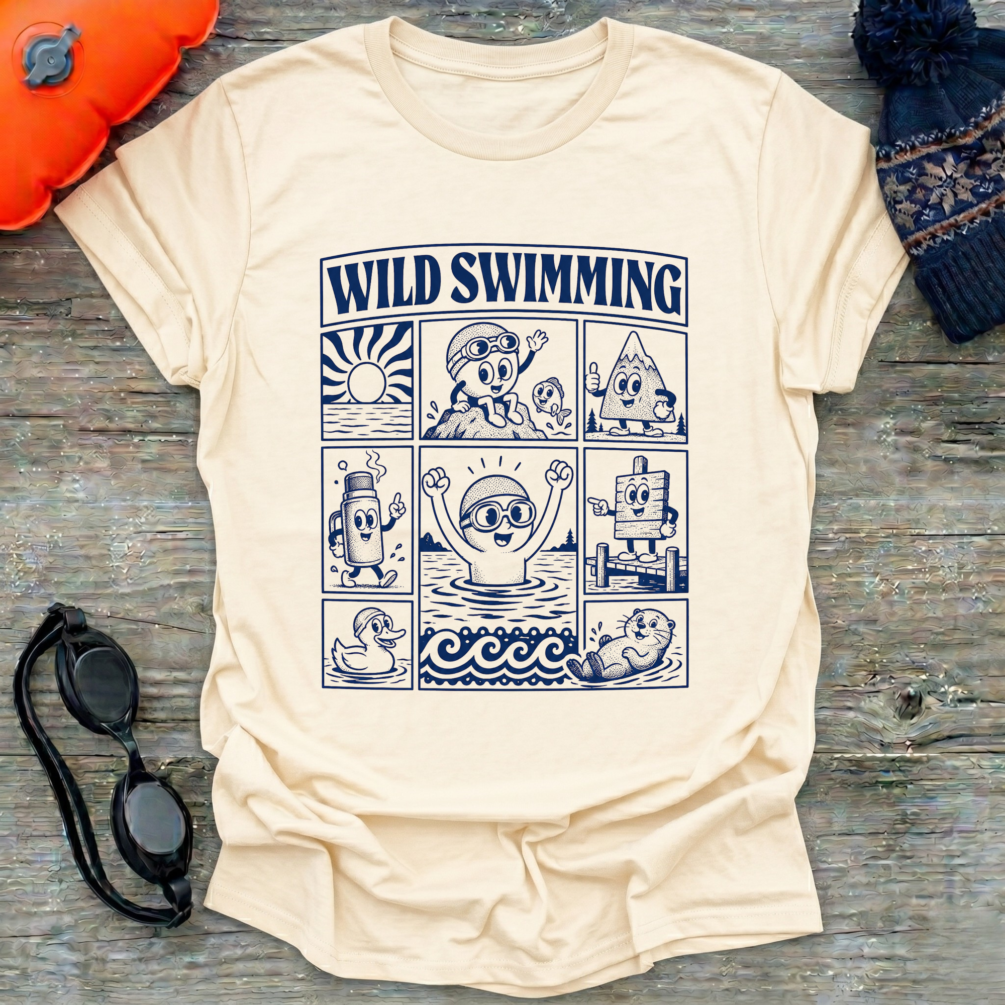 Swim Hat Cartoon T-Shirt