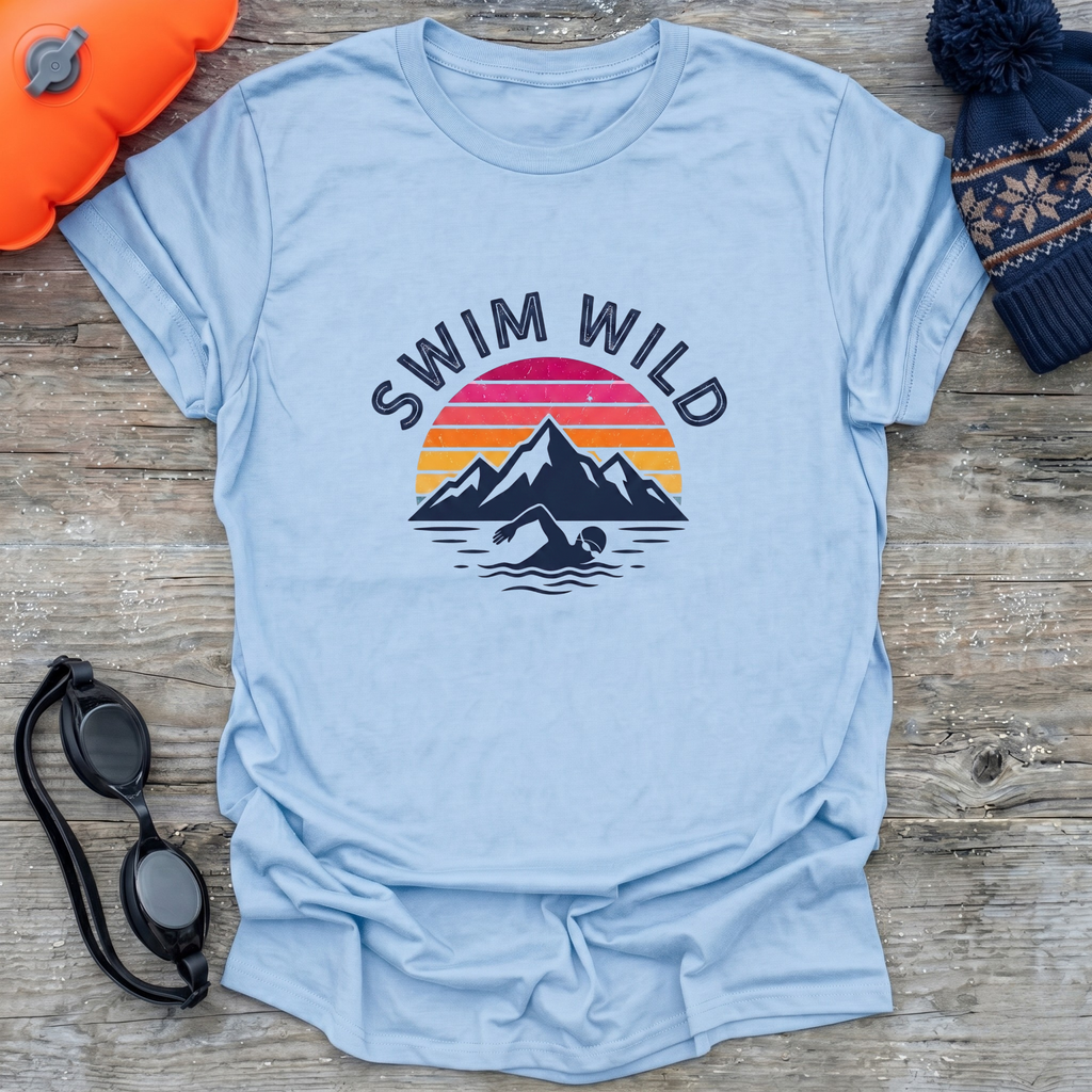 Mountain Sunset Swimmer T-Shirt