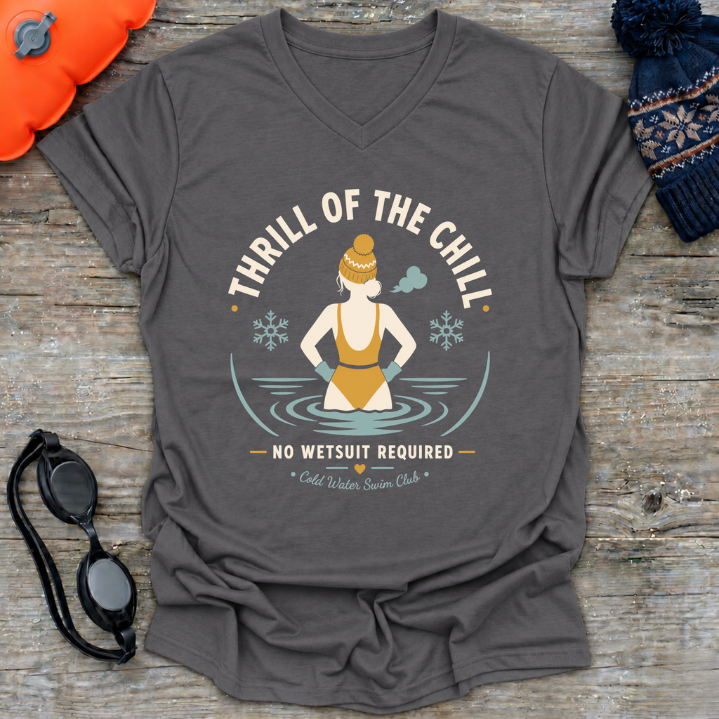 No Wetsuit Thrills V Neck T Shirt