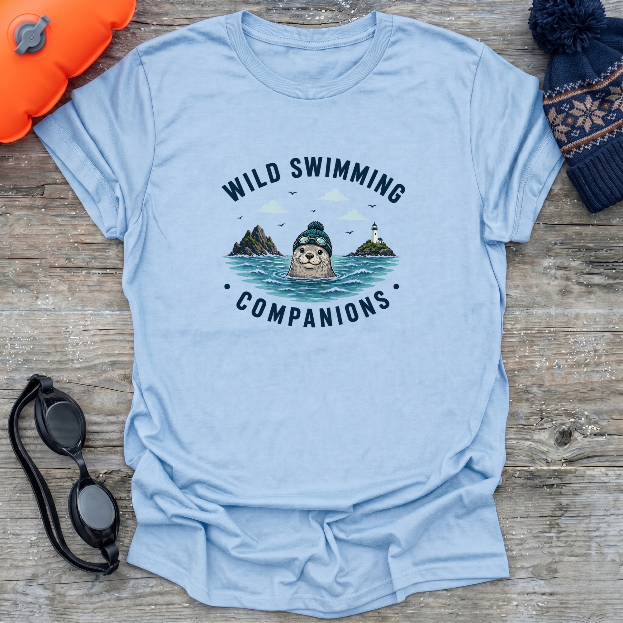 Seal In Beanie Cartoon T-Shirt