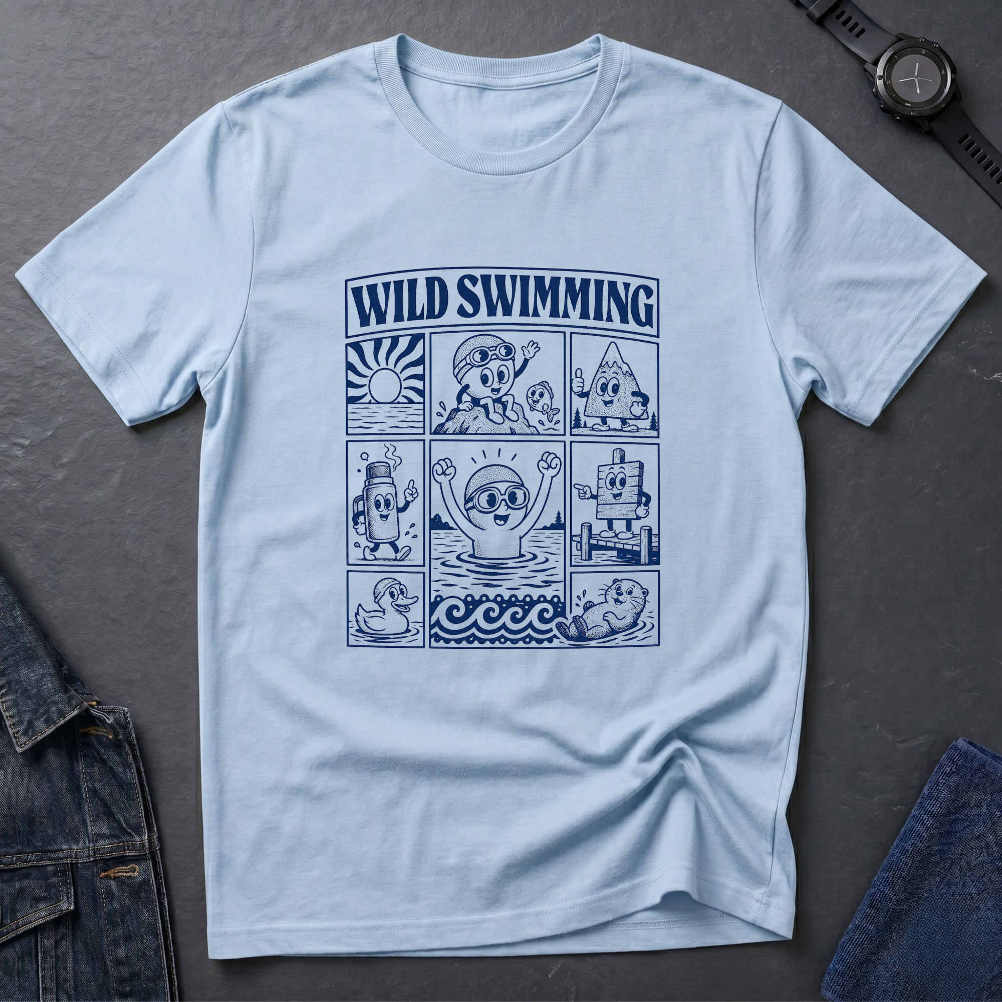 Swim Hat Cartoon T-Shirt