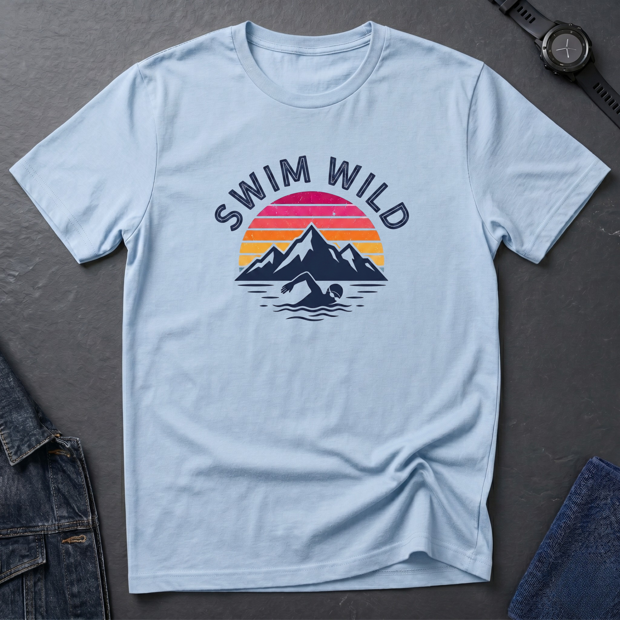 Mountain Sunset Swimmer T-Shirt