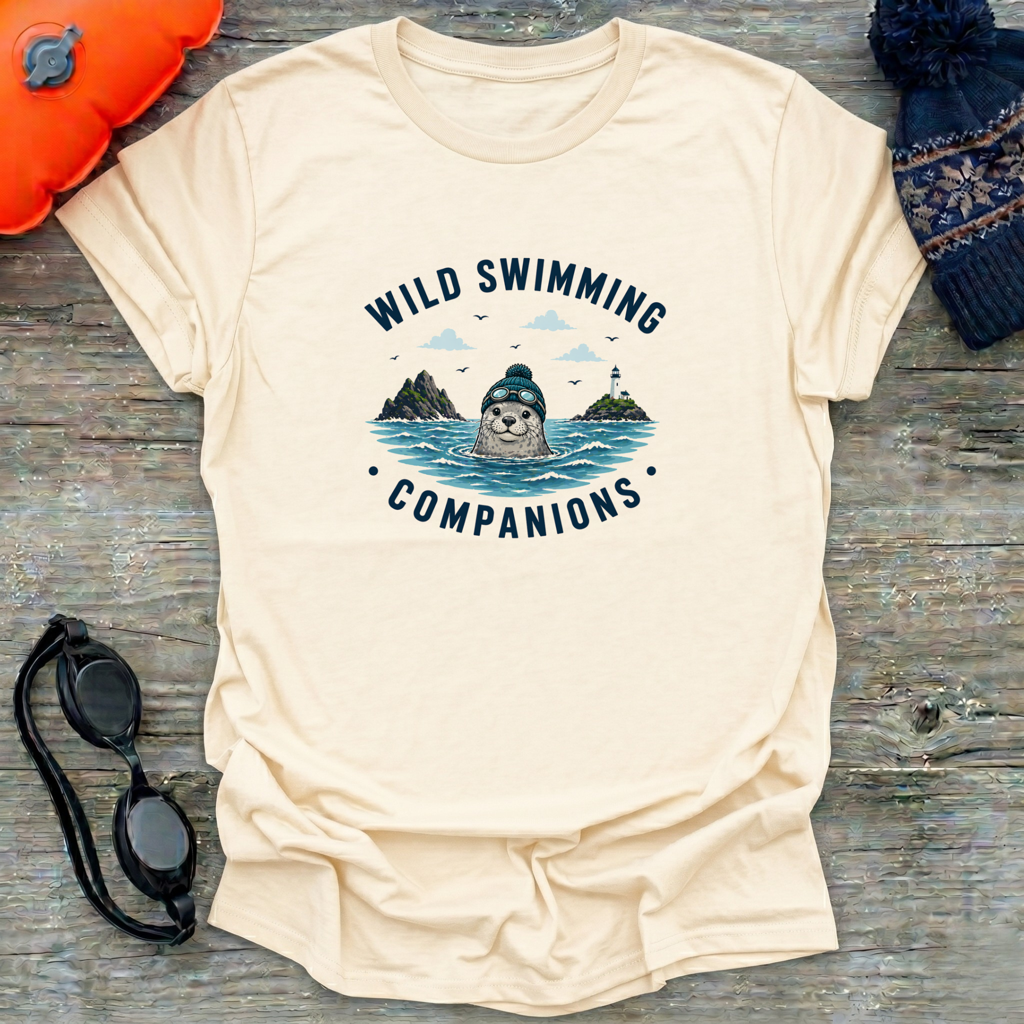 Seal In Beanie Cartoon T-Shirt