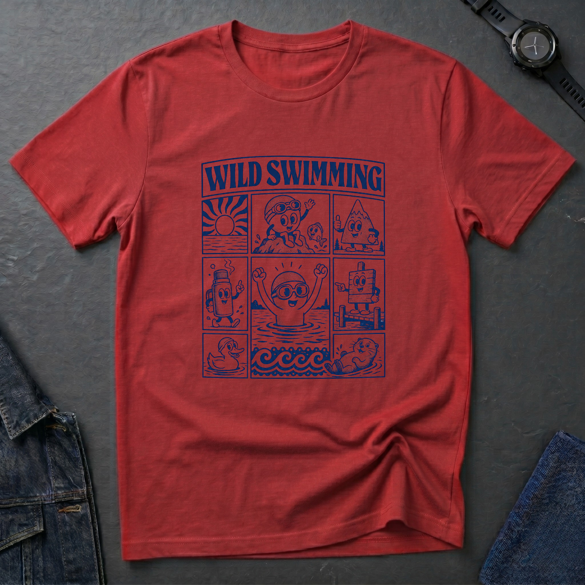 Swim Hat Cartoon T-Shirt