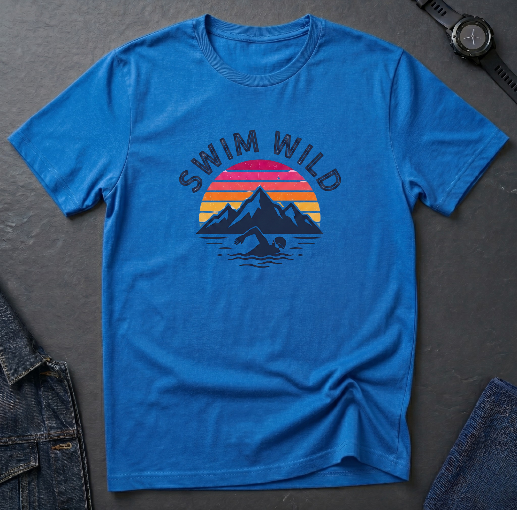 Mountain Sunset Swimmer T-Shirt