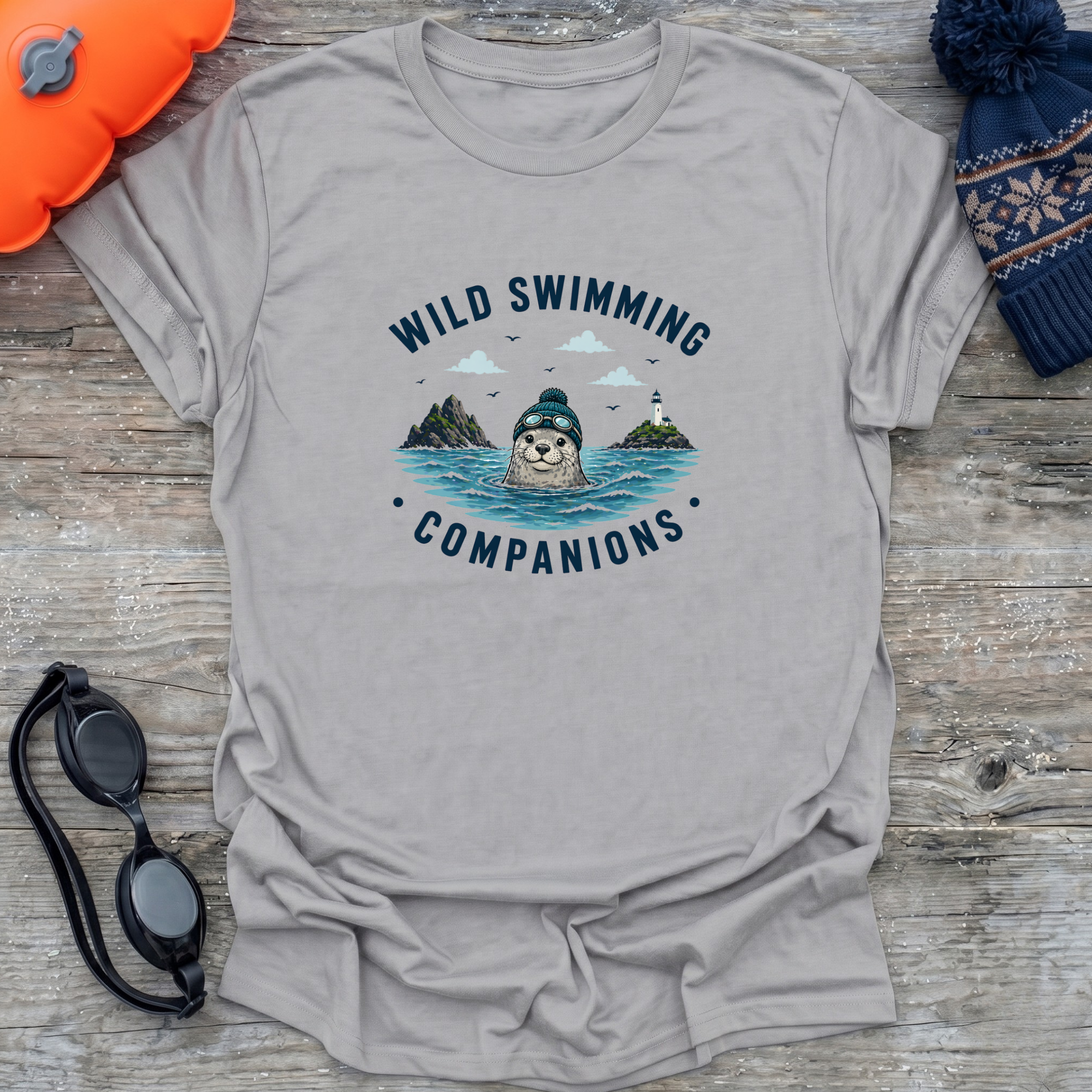 Seal In Beanie Cartoon T-Shirt