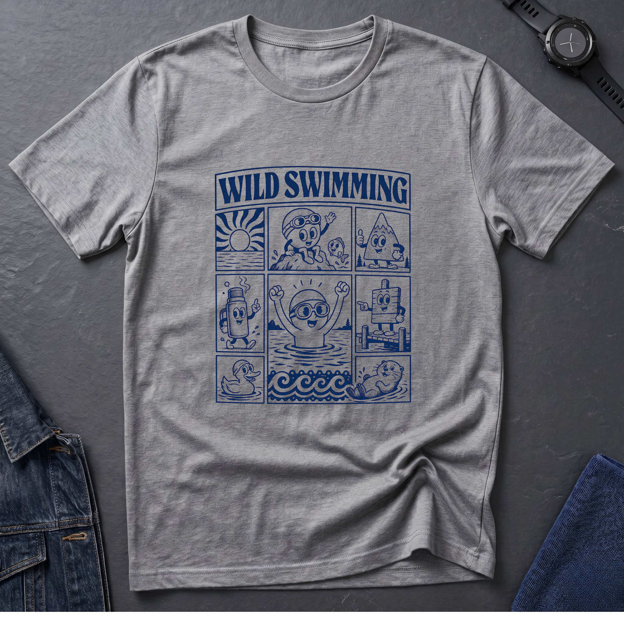 Swim Hat Cartoon T-Shirt