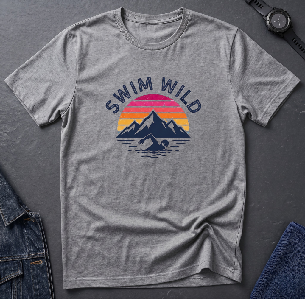 Mountain Sunset Swimmer T-Shirt