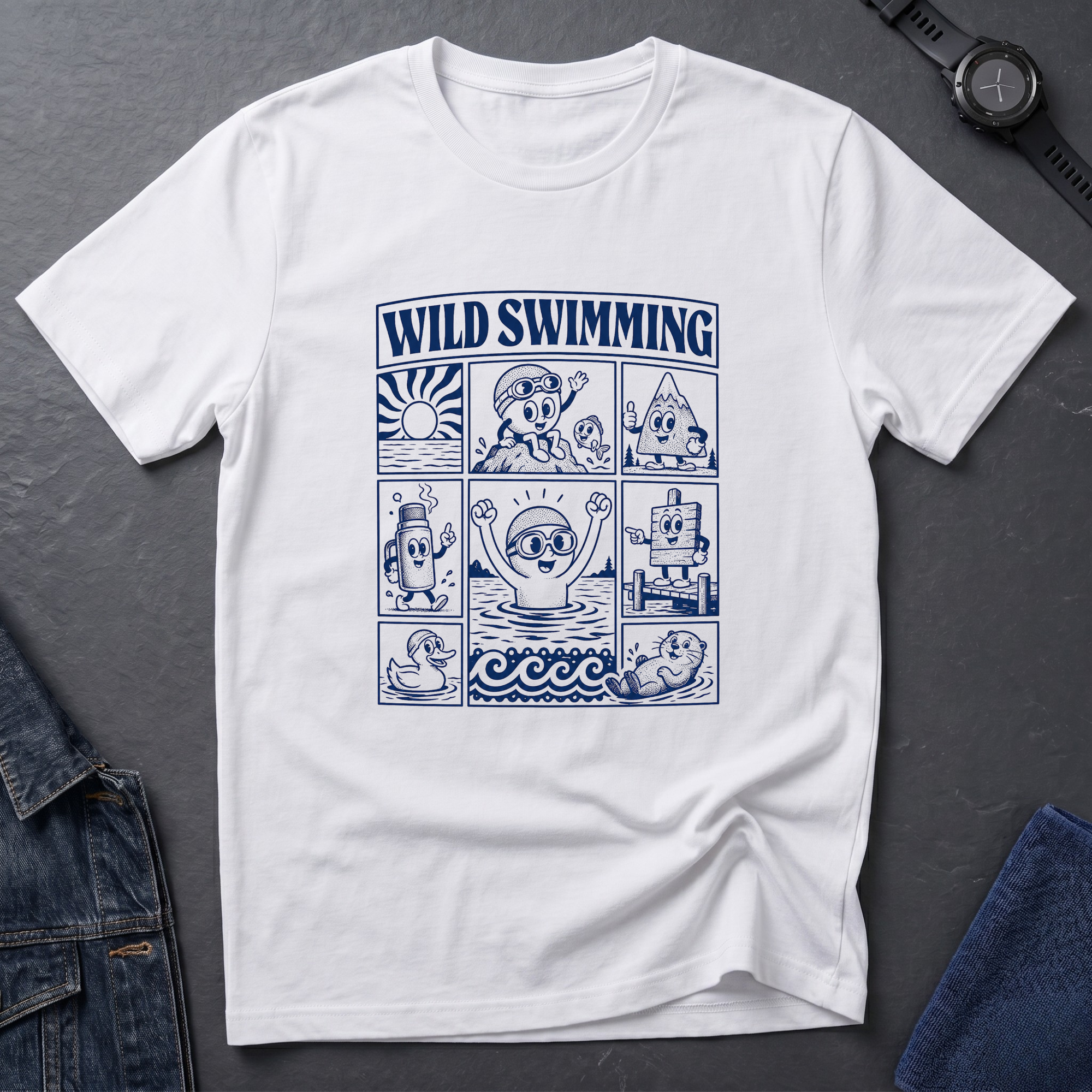 Swim Hat Cartoon T-Shirt