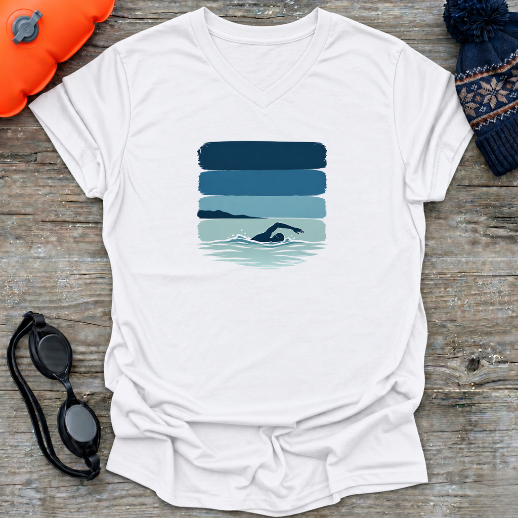 BrushStrokes V Neck T shirt