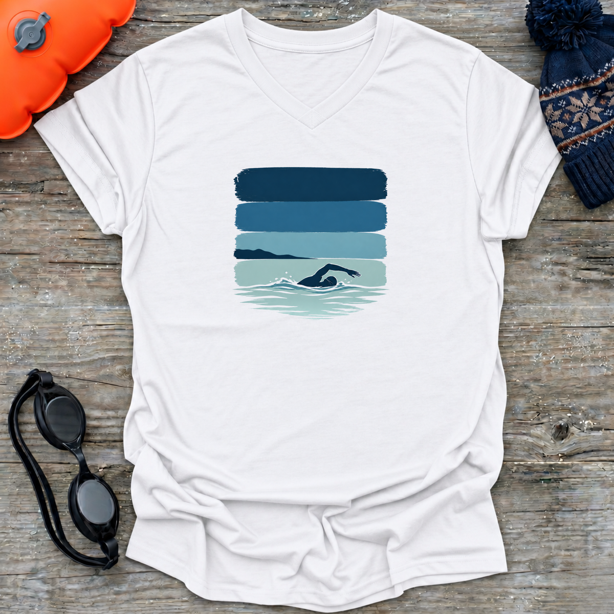 BrushStrokes V Neck T shirt