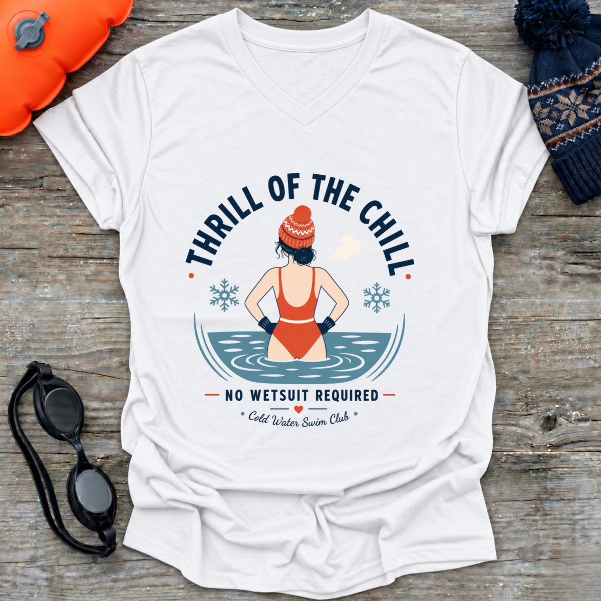 No Wetsuit Thrills V Neck T Shirt